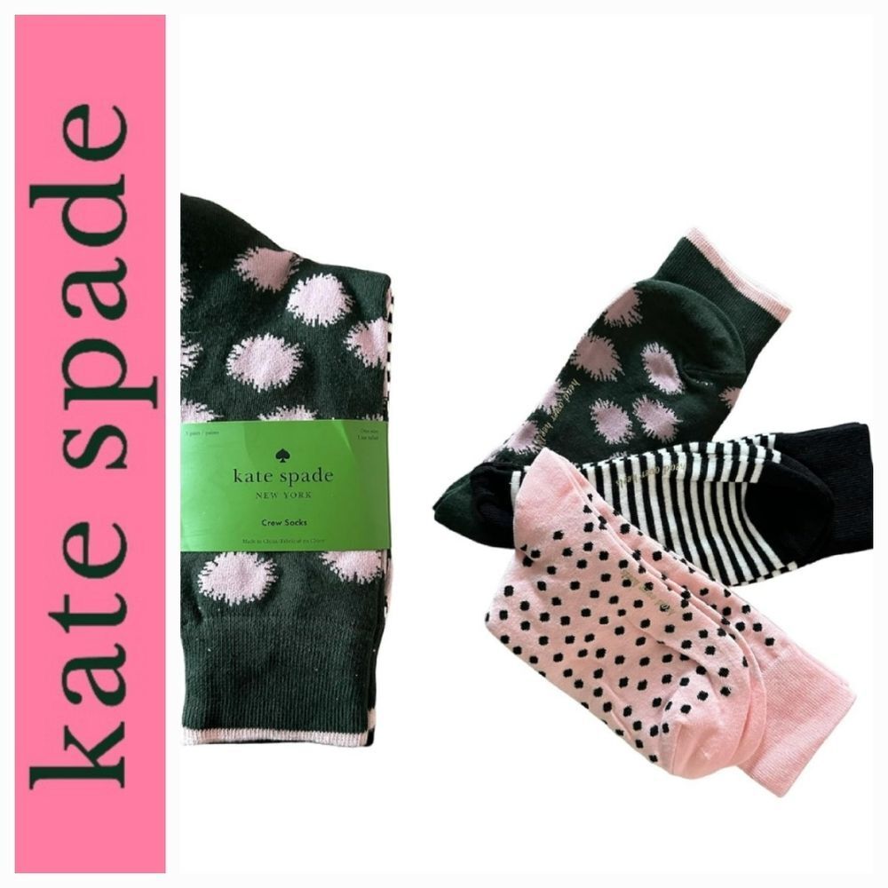 Kate Spade New York Abstract Splash Crew Socks- 3-Pair
